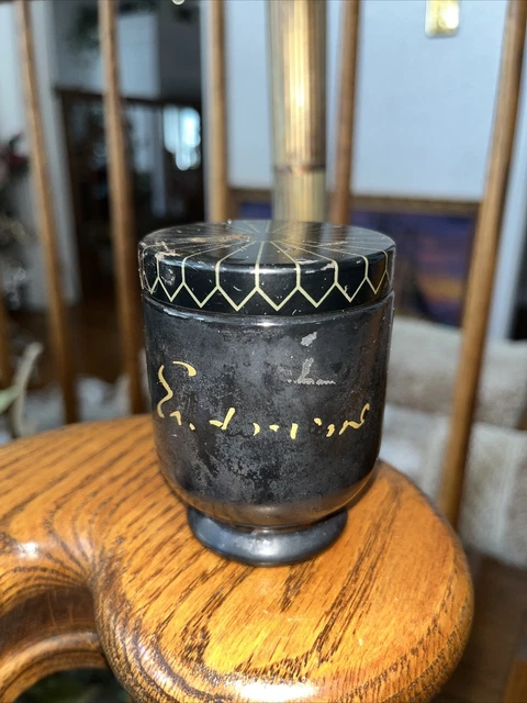 Vintage / Antique Square Cut Square Head Nails in black glass jar