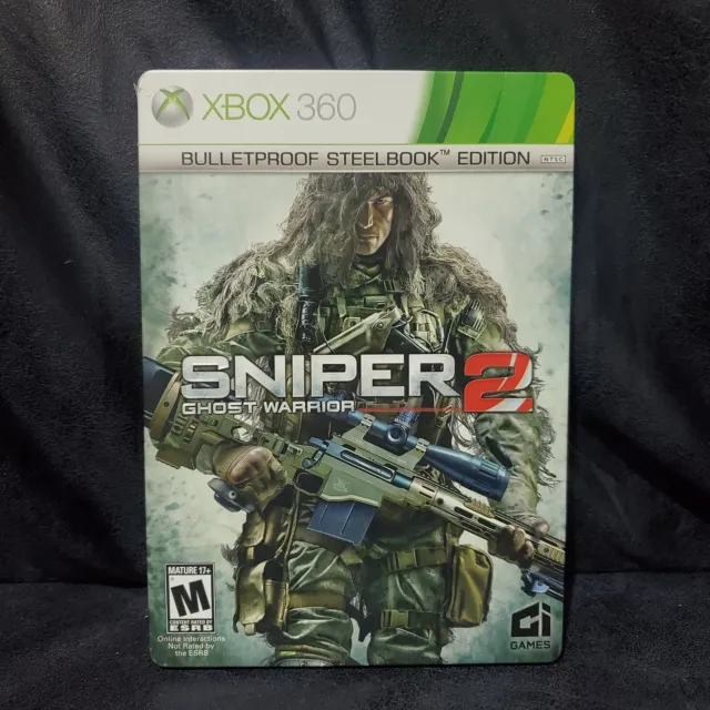 Sniper Ghost Warrior 2 - BULLETPROOF STEELBOOK  (Microsoft Xbox 360, 2013) CIB