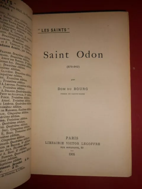 Saint Odon Dom de bourg collection Les saints Edt Lecoffre 1905