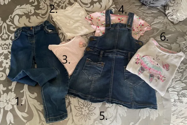 Bundle Of 6  Girls Clothes Next, F&F And George Age 3-4  Years