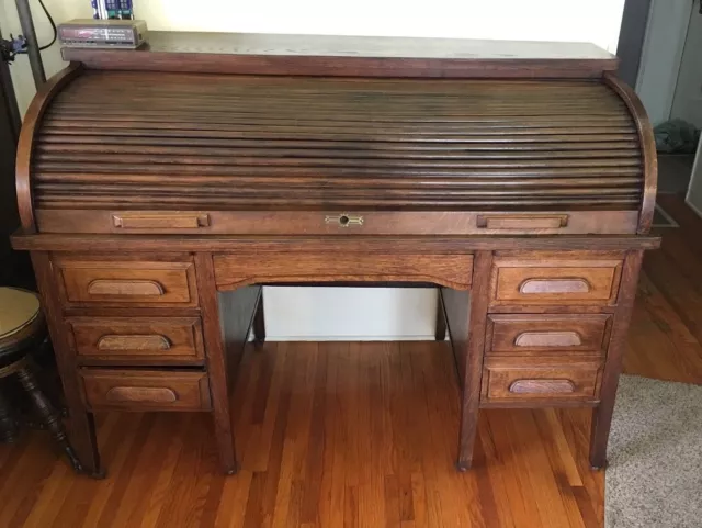 Antique Oak Roll Top Desk