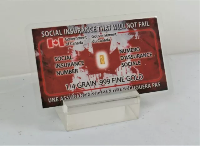 5PAK CANADASOCIAL INSURANCE THAT WON'T FAIL Approx1/60gram GOLD 999 FINE AA20 3