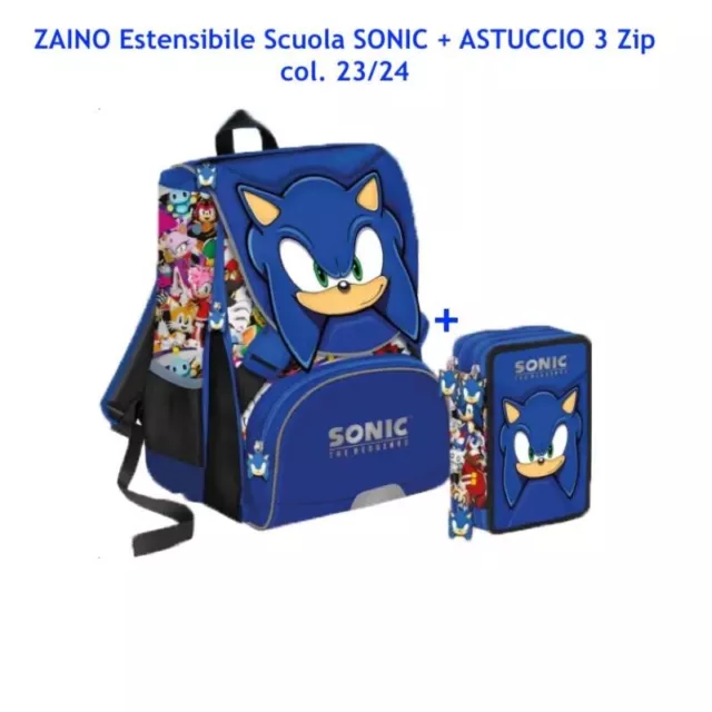 ZAINO Estensibile Scuola SONIC  + ASTUCCIO 3 Zip  col. 23/24