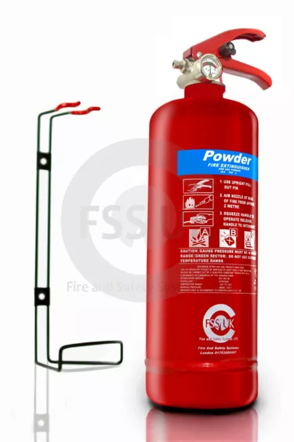 2Kg Dry Powder Abc Fire Extinguisher Home Office Car Vans Kitchen- Fast Delivery