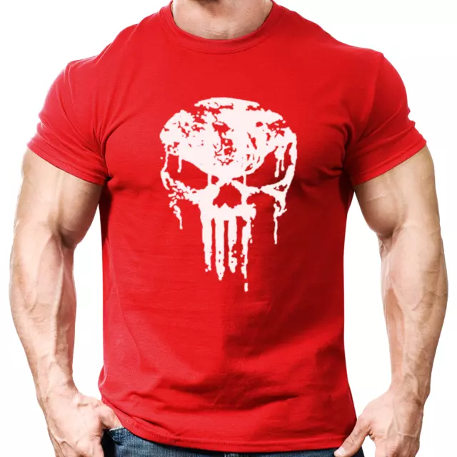 Skull Gym T-Shirt Mens Gym Clothing | Workout Training Vest Lifting Weights Top