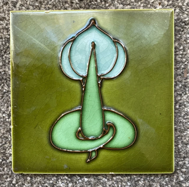 Tubelined Art Nouveau 6” Tile