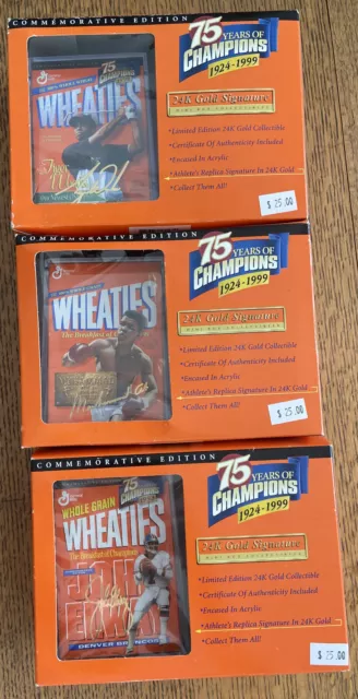 Wheaties 75 Years of Champions 1924-1999 24k Gold Signature Mini Collectible Lot