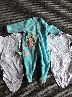 Baby Girl Clothing Bundle, 6-12 Months, Long Sleeve Vests & Sleepsuit