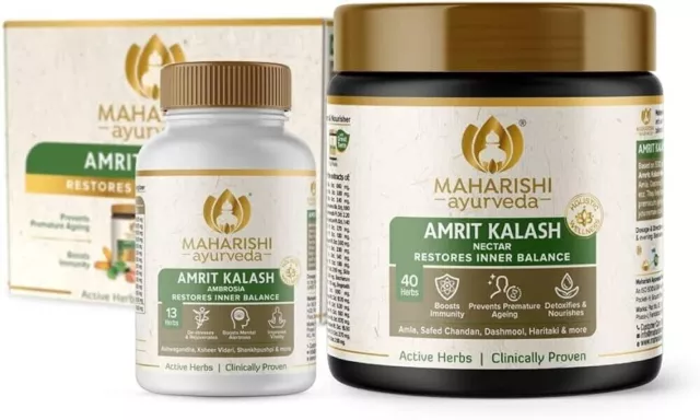 Maharishi Amrit Kalash – Doppelpack (600 g Paste und 60 Tabletten)...