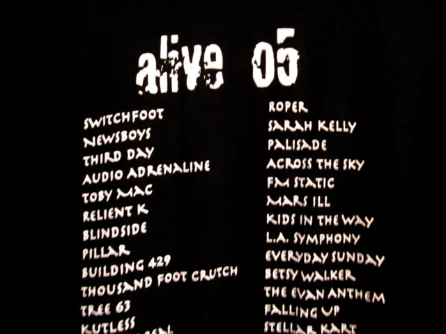 TOBY MAC Third Day ALIVE 2005 festival T shirt youth lrg tee Newsboys Relient K