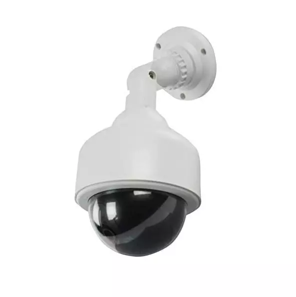 Cámara de seguridad ficticia CCTV con luz LED intermitente cúpula exterior/interior