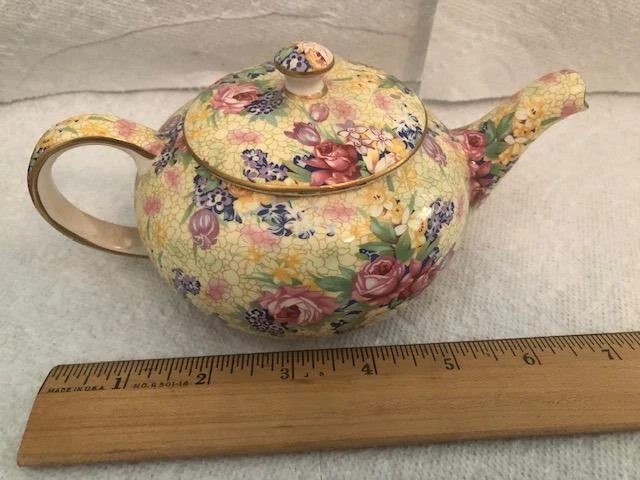 1995 Royal Winton Grimwades Welbeck Pattern Chintz Mini Teapot W/Lid 3"X4"X7"