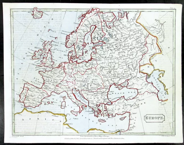 1803 Aaron Arrowsmith Antique Map of Europe