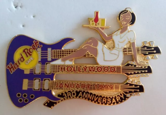 Hard Rock Cafe Pin Hollywood 3rd Anniversary - Tripleneck Guitar #2972 Pins 1999