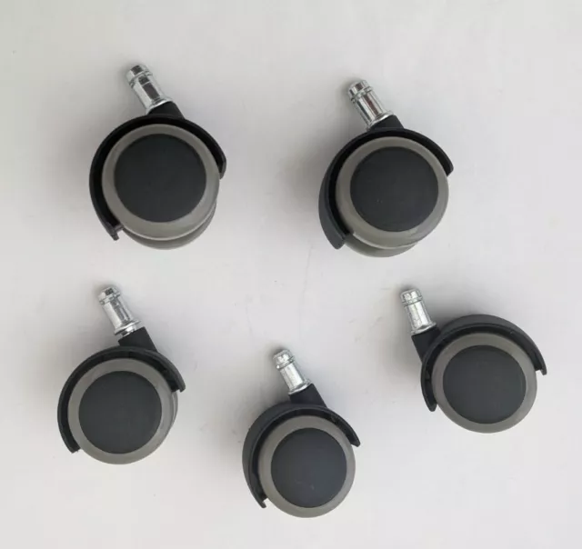 Set of 5 Office Chair 2" Casters Heavy Duty Rubber Swivel Wheels Replacement