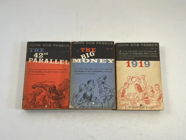 Vintage USA Trilogy PB Books (1961) The 42nd Parallel Big Money John Dos Passos