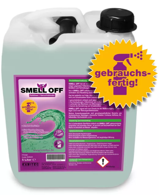 SMELL OFF Geruchsbinder Fettlöser 5 Liter gebrauchsfertig Biotonnen-Reiniger