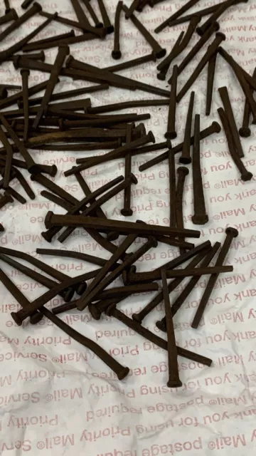 1.25 LBS OLD Square head NAILS ASSORTED MIXED 1800s rustic SOME BENT 3