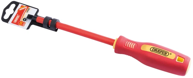 Destornillador ranura liso totalmente aislado Draper 46519 6,5 mm x 150 mm.