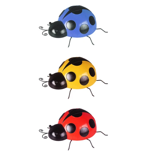 3 Pcs Decorative Figurine Simulated Ladybug Ornaments Kids Playsets Outdoor