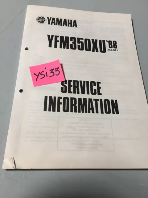 Yamaha YFM350XU 1988 YFM 350 XU service information technique data quad