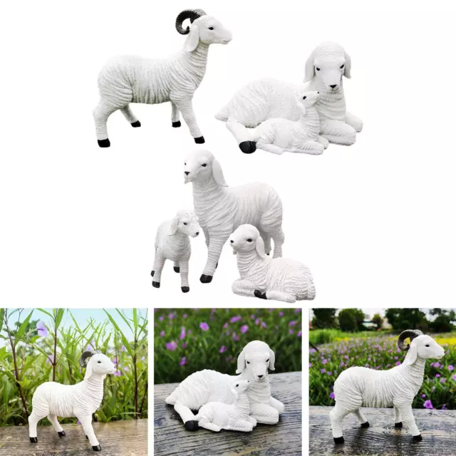 Resin Goat Figurine Mini Animal Model for Home Living Room Housewarming Gift