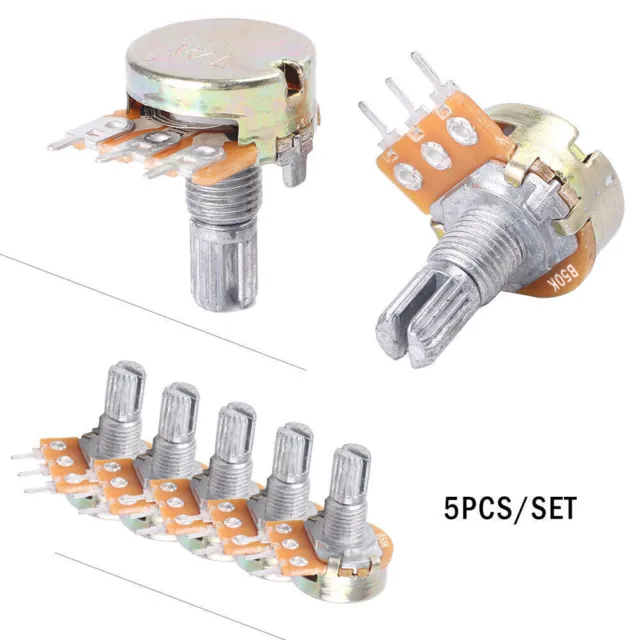 50K OHM Linear Taper Rotary Potentiometer Panel Pot  B10K 5PCs/Set UK