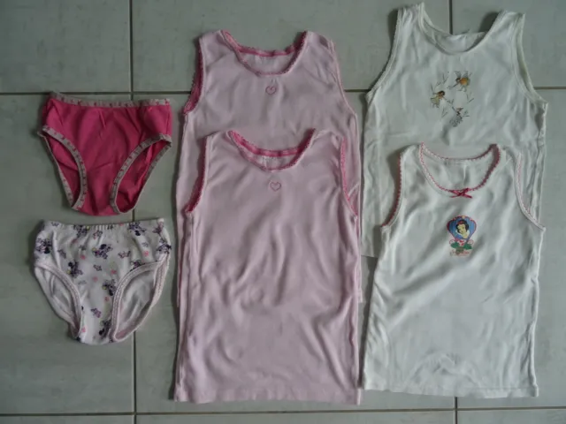 4 maillots de corps sans manches R + culottes influx,absorba fille 5 ans