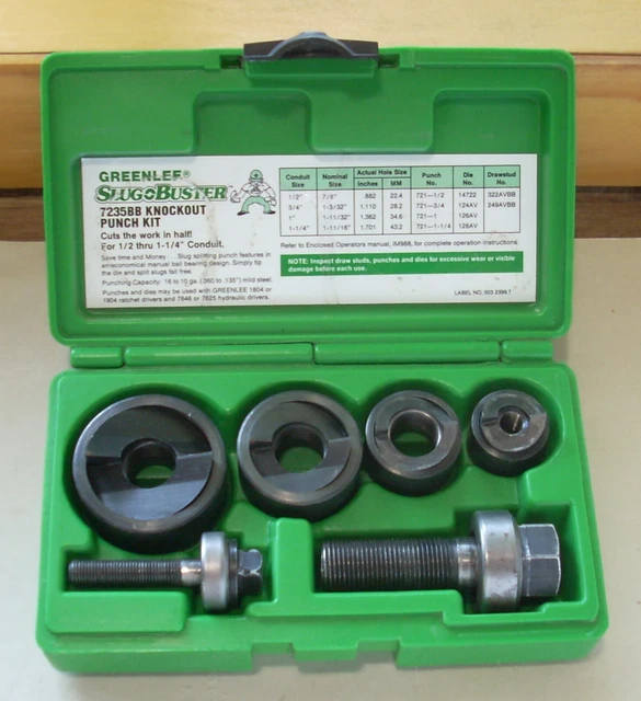 Greenlee Slugbuster 7235BB Knockout Set, ½” to 1-1/4” Conduit Size Free Shipping