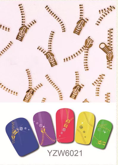 Nagelsticker  Fingernägel Aufkleber Tattoo Nail Art Nageldesign gold 6021