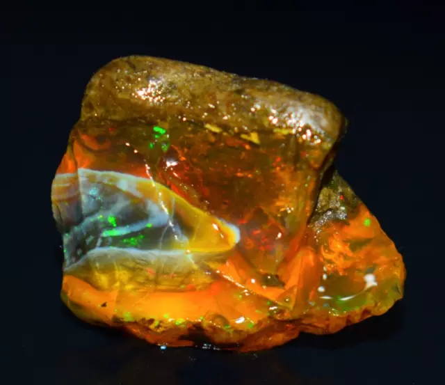 Opal Rough 38.55 Carat Natural Ethiopian Opal Raw Welo Opal Gemstone Multi Fire