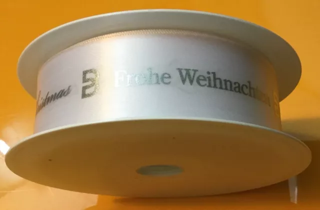 Geschenkband Frohe  Weihnachten Merry Christmas 40mm Doppelsatinband mit Druck