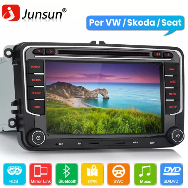 7'' 2 DIN Autoradio Navigatore GPS Stereo DVD Player Per Golf 5 6 Plus Caddy EOS