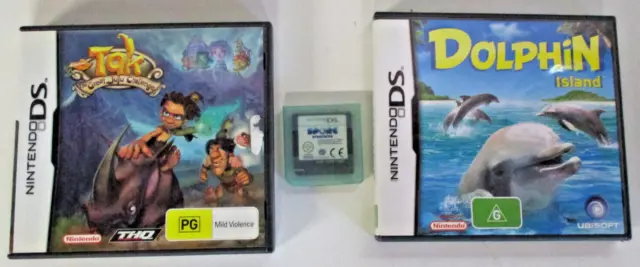 3 x Nintendo DS Games - Spore Creatures + Tak The Great Juju Challenge + Dolphin
