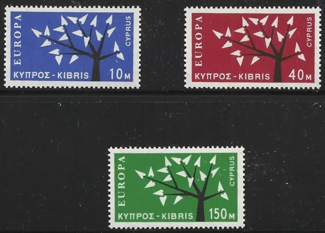 Cyprus Scott #219-21, Singles 1963 Complete Set FVF MNH