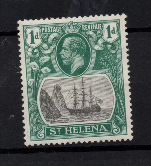 St Helena 1922 1d green grey SG98 variety Hole in Rock mint mottled gum WS31072