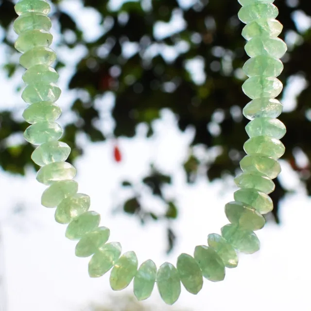 Round Shape 611 Cts Natural Green Fluorite Amazing Cut Beads Necklace AK 31 E488 3