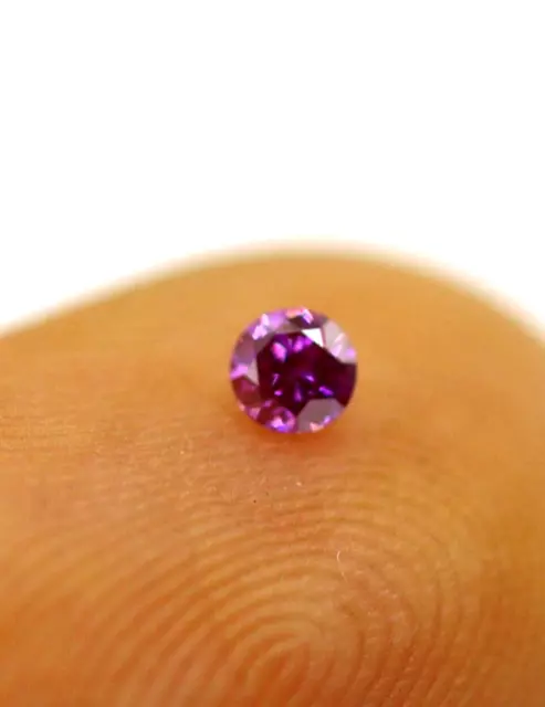 1.9 MM Brilliant Round Cut Loose Natural Diamond 0.039 Ct Dark Pink Color VS1