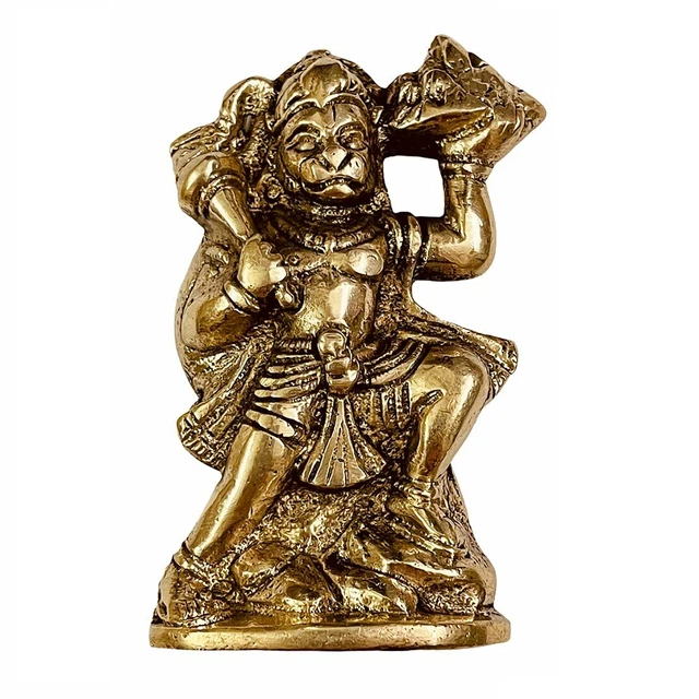 STANDING SHREE HANUMAN Idol Statue Brass & Ashtadhatu Antique Gold