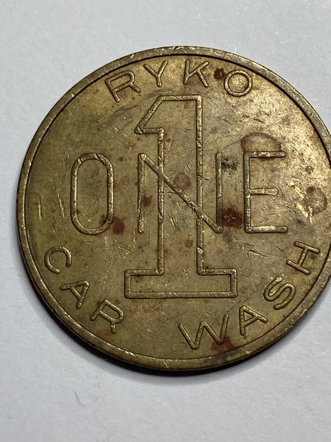VINTAGE CAR AUTO  RYKO ONE 1 CAR WASH TOKEN COIN (#bh1)