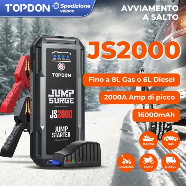 Topdon JS2000 Auto Jump Starter Powerbank Jump Starter Charger Booster 2000A IT