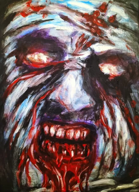 Acrylgemälde Evil Dead Tanz Der Teufel, Leinwand 40x30cm , Versiegelt, 08.2023