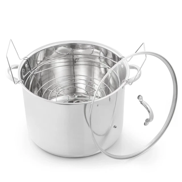 21.5-Qt Water Bath Canner Canner w/ jar lift rack ＆Canner Stainless Steel New