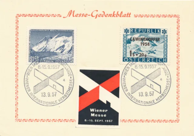 Sonder-Stempel Wiener Herbstmesse 1957 mit Vignette    (B34)