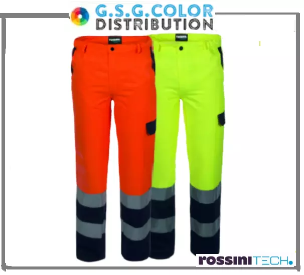 Alta Visibilita' Pantaloni Da Lavoro Uomo Colore Giallo O Arancio  Hv