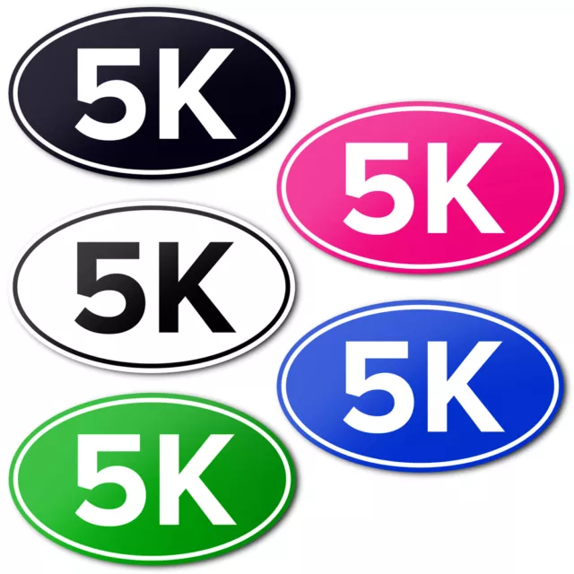 5K ANTI-UV VINYL BUMPER STICKER  - Running Race Cycling Distance Oval Car Decal