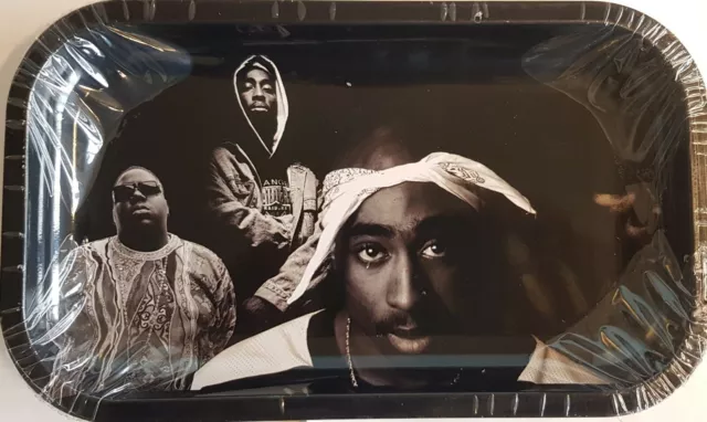 Metal Rolling Tray 2Pac & Biggie - Rappers Tray & Clipper Lighters Available Too