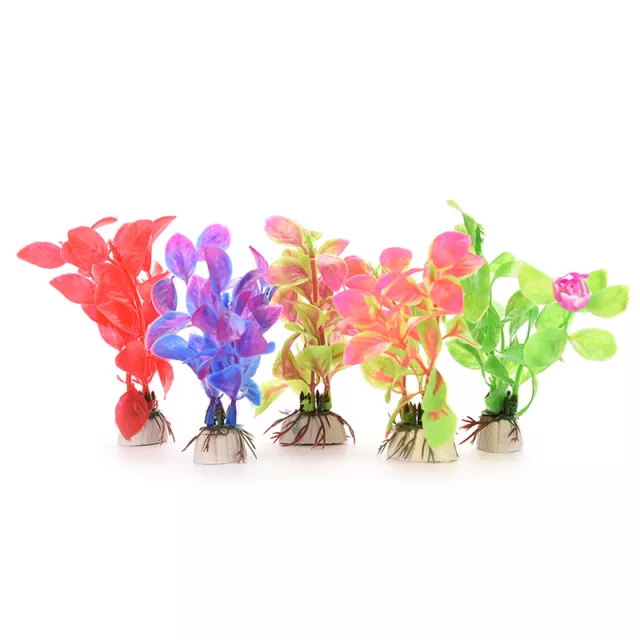 5X Manmade Aquarium Fish Tank Water Plant Plastic Decoration Ornament  U oSSt1