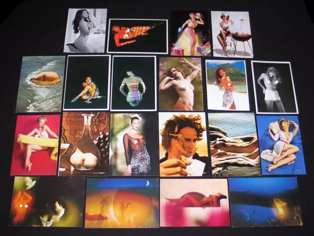 Lot 20 Cp Pin-Up Dessin Elvgren Photo Art Glamour Kate Moss Voile Nue Lumiere