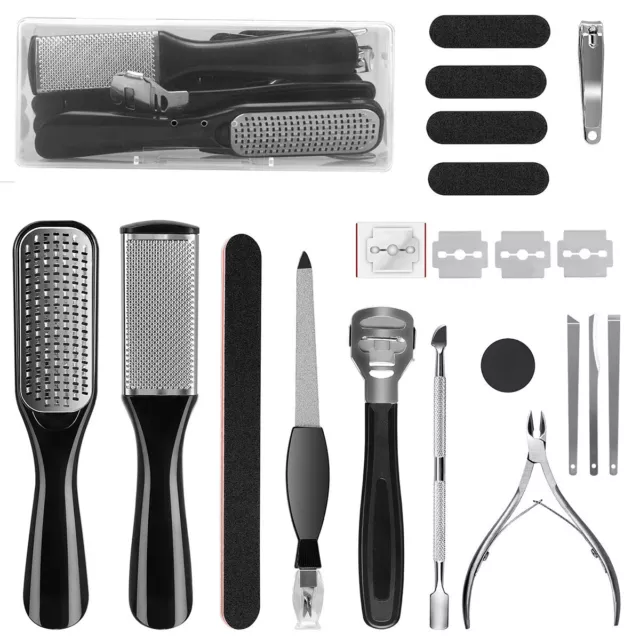 Pedicure kit 20 In 1 Stainless Steel Foot Care Kit Portable Pedicure Tools Set▷